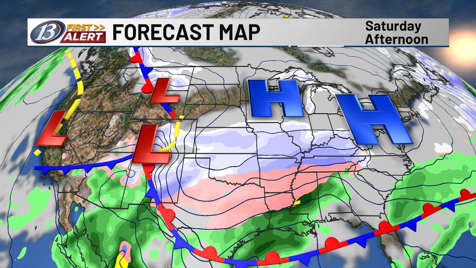 High pressure will keep sunny skies around, but the bitter cold continues.