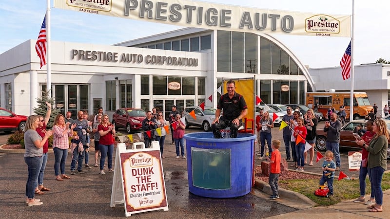 Prestige Auto holding Dunk the Staff event