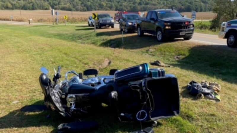Two people are hurt after a motorcycle crash in Buffalo County Sunday afternoon.