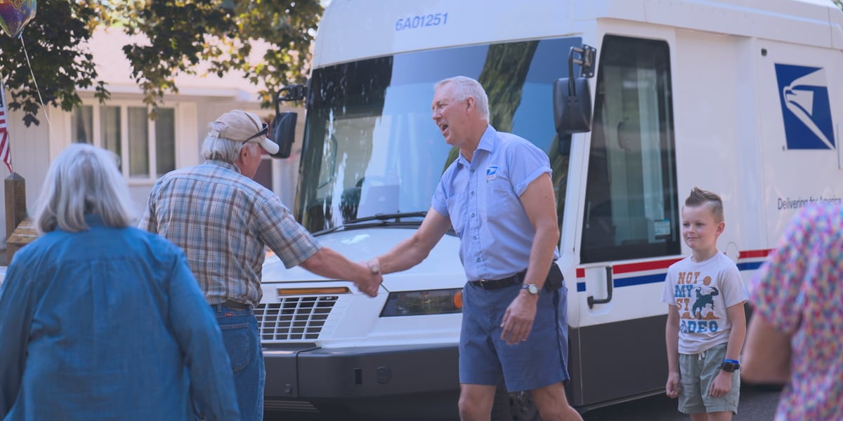 Neighborhood surprises retiring mailman on last day
