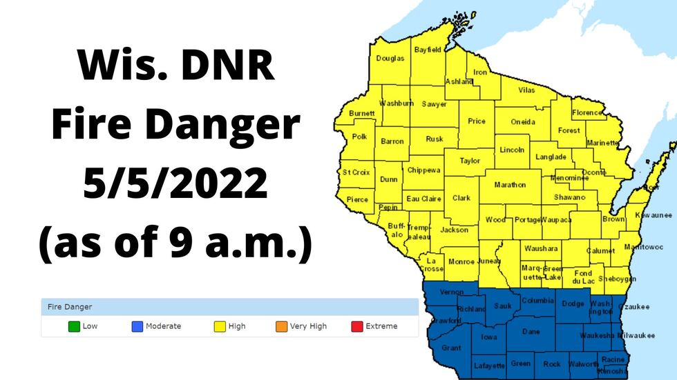Fire Numbers Wi DNR: Most of Wisconsin at high fire danger Thursday