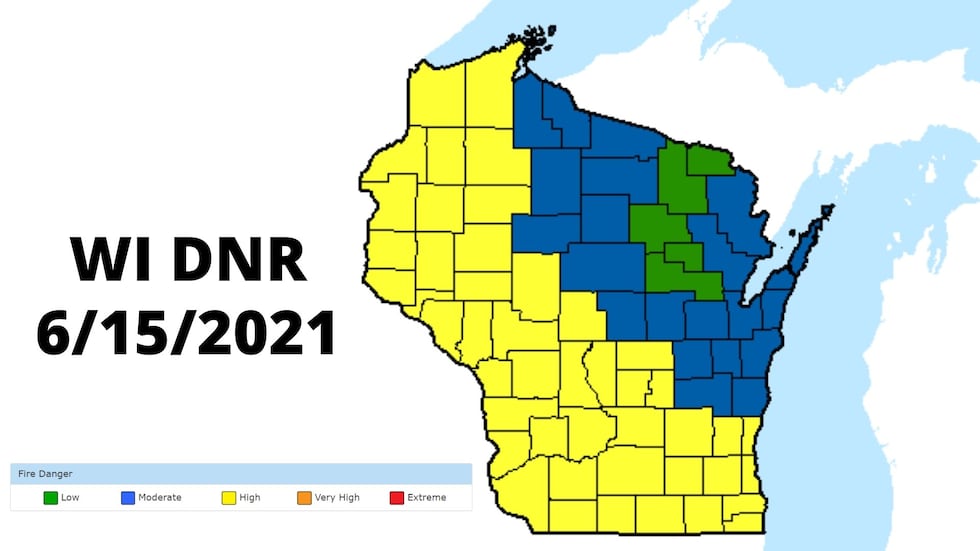 Fire Numbers Wi DNR: Western, southern Wisconsin have high fire danger today