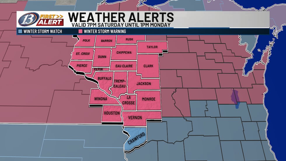 Los avisos de tormenta invernal entrarán en vigor desde el sábado por la noche hasta el lunes.