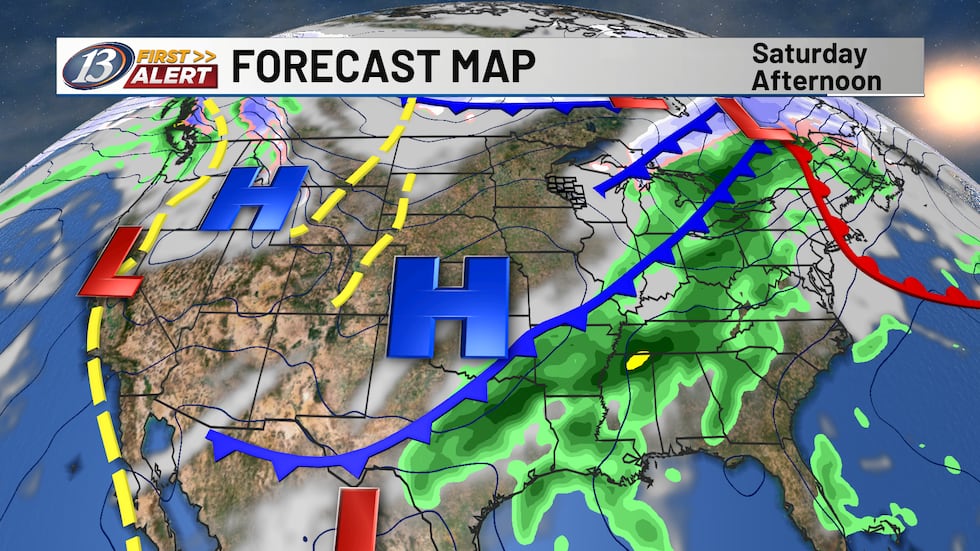 A few flurries will be possible early Saturday before clouds move out in the afternoon.
