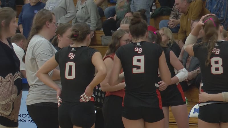 Stanley-Boyd's Kelly and Amanda Lew lead a furious attack for Orioles volleyball.