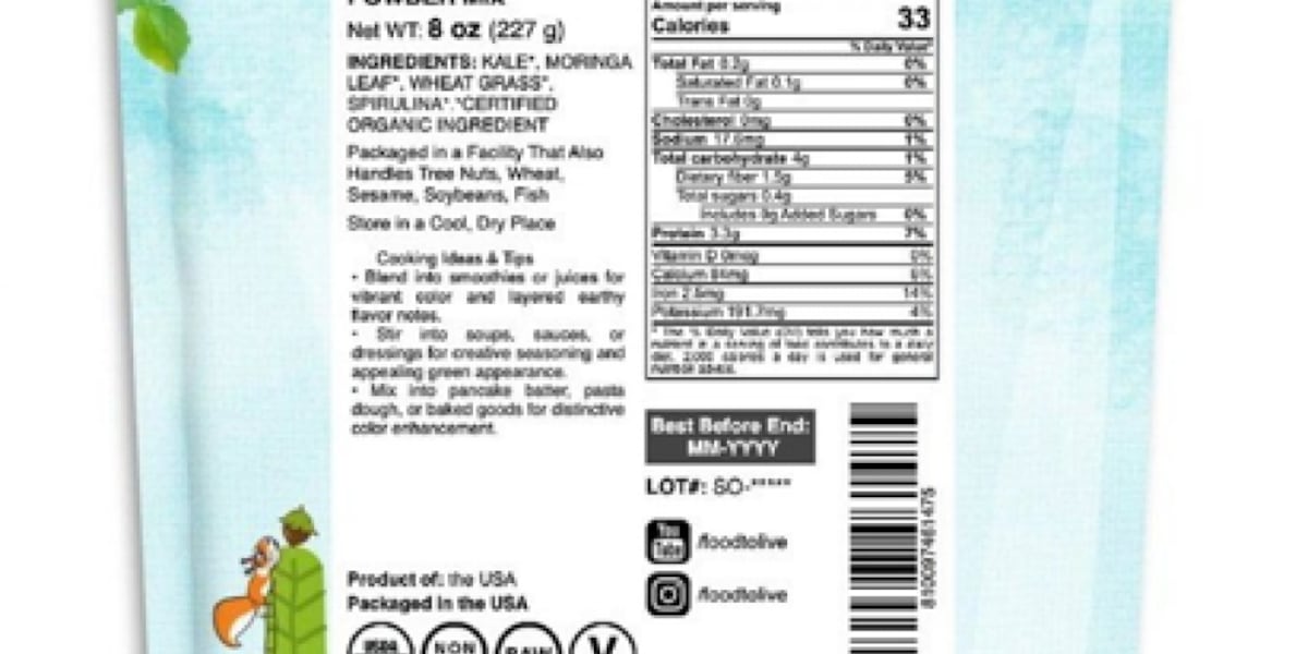 Food to Live green powder products recalled over salmonella concerns
