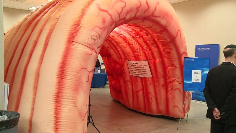 Inflatable Colon For Learning 20-foot inflatable colon teaches important health lesson