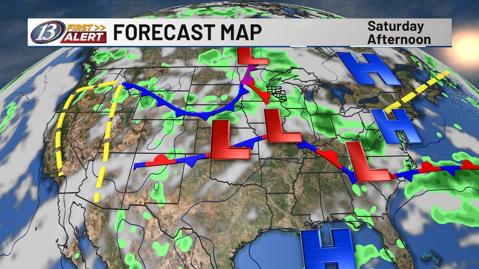 A few showers remain in the forecast on Saturday.