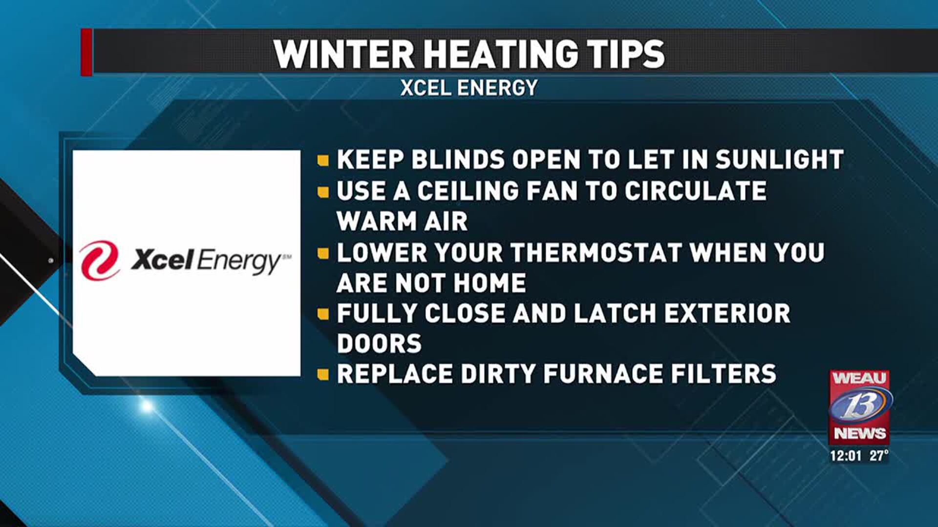 Xcel Energy offers winter heating and energy saving tips as