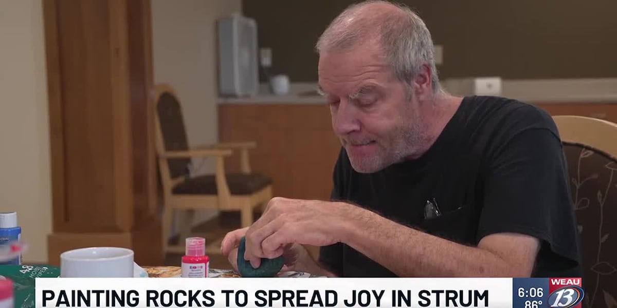 Painting rocks to spread joy in Strum