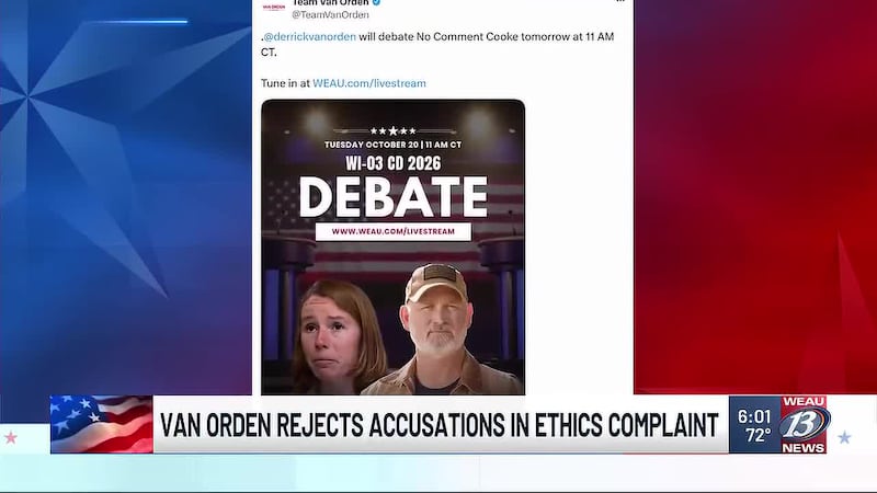 Ethics complaint filed against Congressman Derrick Van Orden over AI violation; Van Orden...